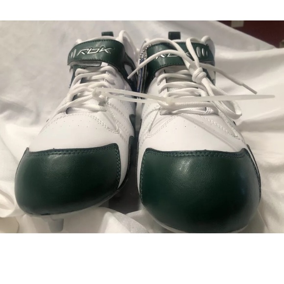 NEW Reebok NFL Football Cleats Green/Wht Size 15 - Picture 1 of 5